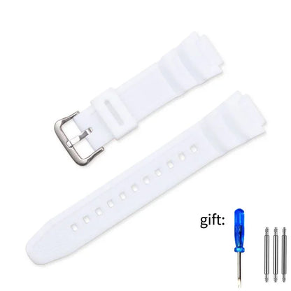 18mm Resin Silicone Watch Strap for Casio Watches - Replacement Rubber Band for W-218H, F-108, AE-1200, AE-1000 and AE-1300