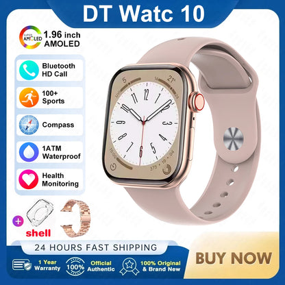 2025 DT 10 Smart Watch – 2.01" AMOLED, 16GB, Music, 3D Surround, BT Call, Waterproof Smartwatch for Men & Women