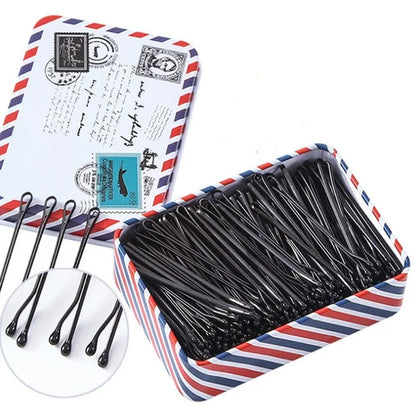 60/120pcs Black Hairpins for Women - Invisible Bobby Pins, Curly Wave Hair Clips, Bride & Lady Hairgrips