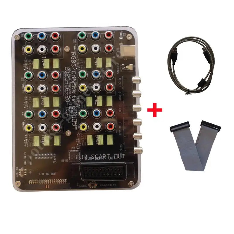 2025 6-in-1 RGBS Distributor & Converter – SCART Auto Switcher Board for MD/MD2/SS/PS/PS2/PS3/DC/SFC