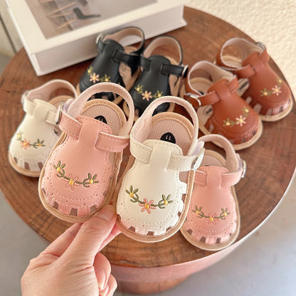 Infant Baby Sandals – Summer Newborn Crib Shoes, Flat First Walkers for Boys & Girls, Wedding Dress Shoes