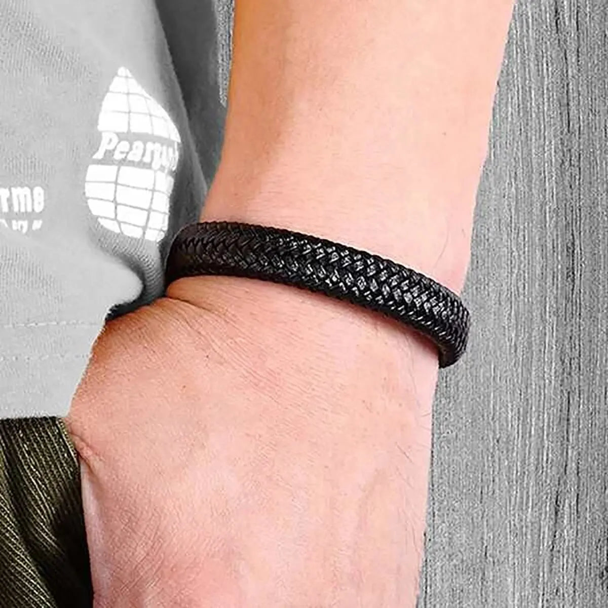 Black PU Leather Magnetic Bracelet for Men - Elegant and Mature Gift Idea