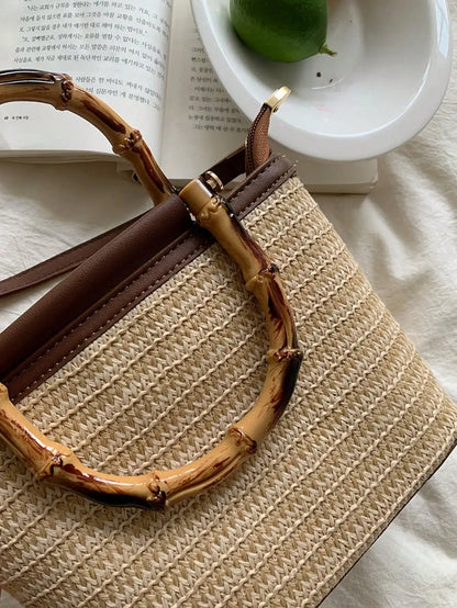 2025 Women’s Summer Woven Bag – Fashion Crossbody & Bucket Shoulder Bag for Casual, Beach, and Daily Use