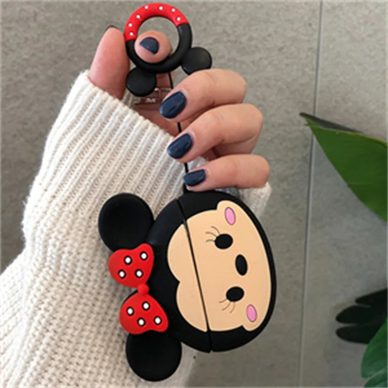3D Cartoon Silicone Case for AirPods 4 (2024) & AirPods Pro 2/3 — Protective Earphone Charging Cover with Hook