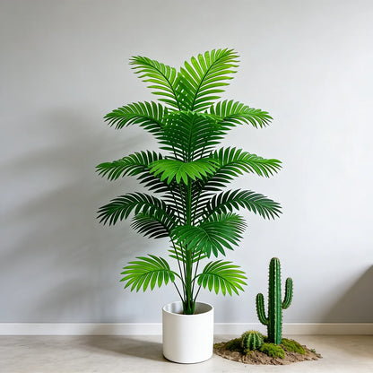 60-80cm Artificial Palm Tree - Faux Monstera & Maranta Leaves for Indoor Home Decor