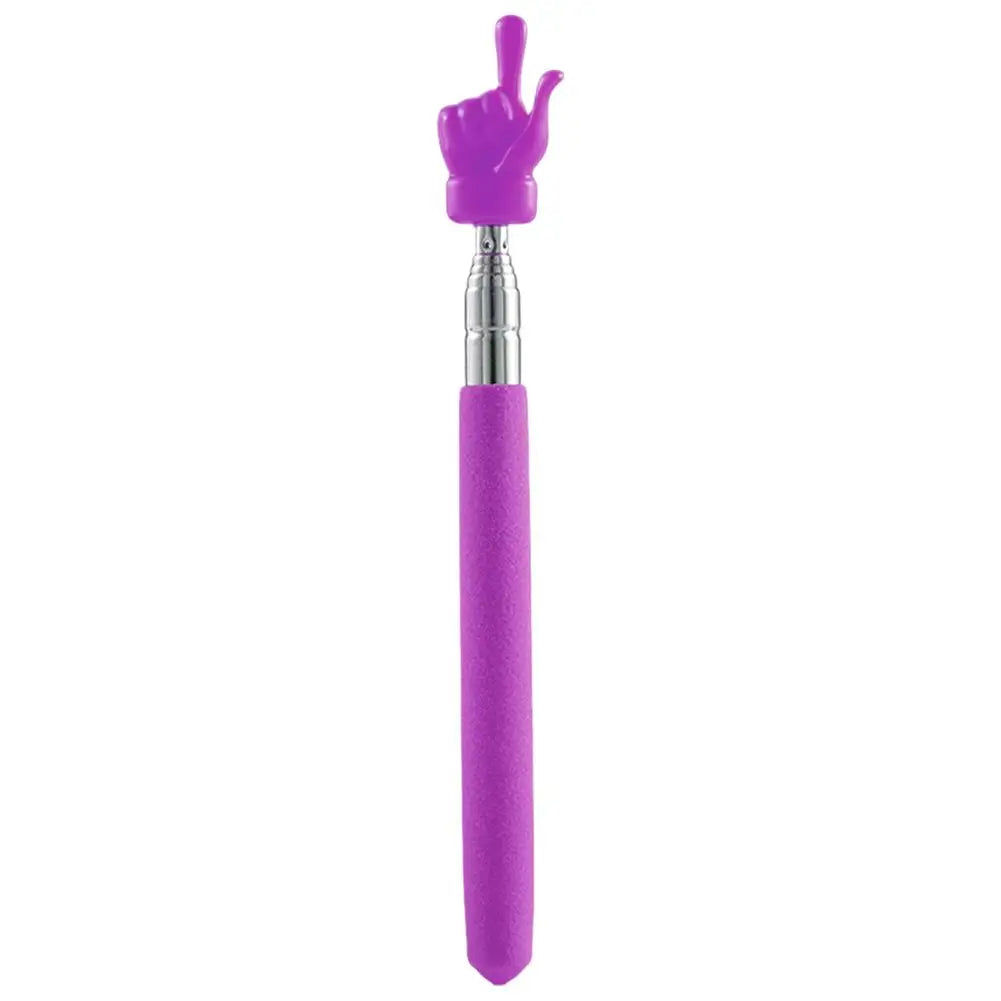 Retractable Teacher Pointer — Stainless Steel Telescopic Finger Design Stick for Classroom Teaching Supplies