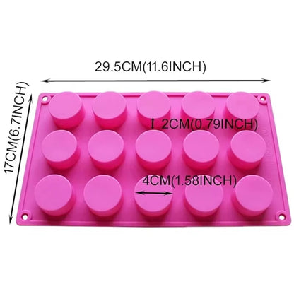 Cylinder-Shaped Silicone Mold — DIY Soap, Chocolate, Cookie Sandwich, Jelly, Pudding & Candy Baking Tool
