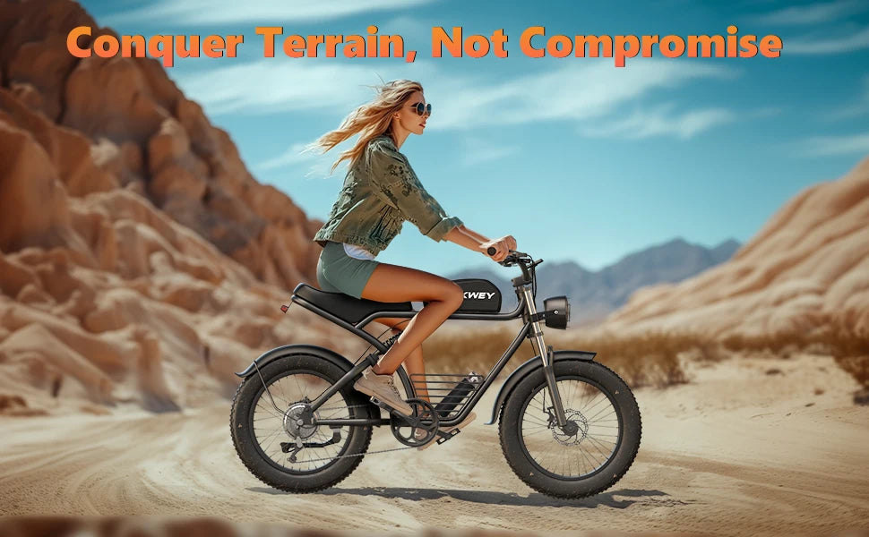 Kickwey K7 Adult Electric Bike — 1500W 48V 23Ah Mountain E-Bike, 20" Fat Tires, Off-Road Outdoor Adventure