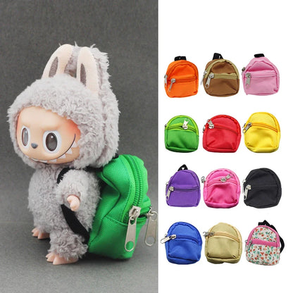 Labubu Doll Canvas Backpack – Cute Simulation Pet Bag for 15–17cm Dolls