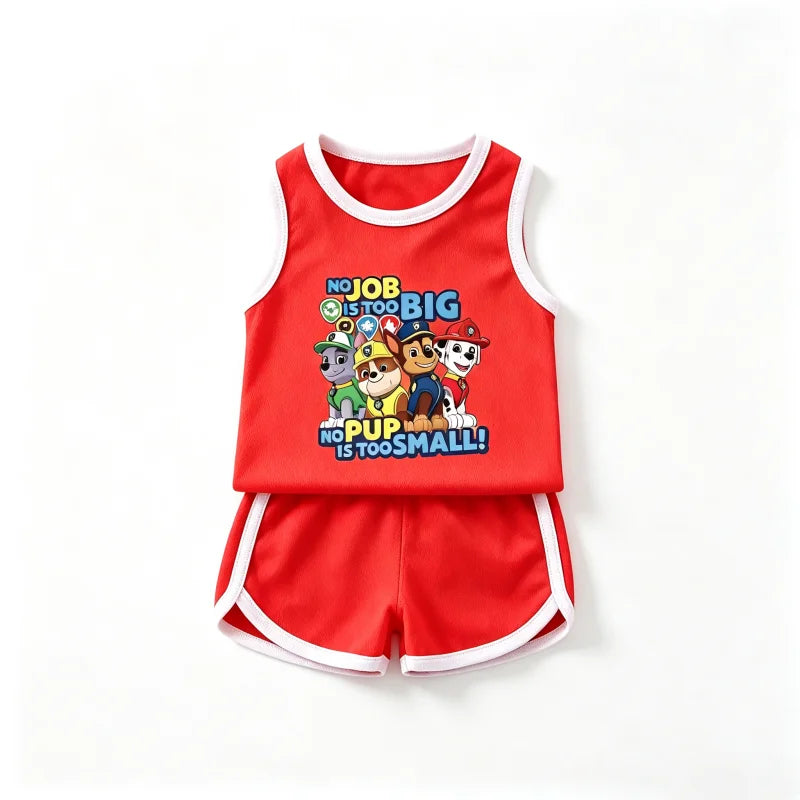 PAW Patrol Kids Sports Training Set - Breathable Mesh Sleeveless Soccer & Basketball 2-Piece Outfit