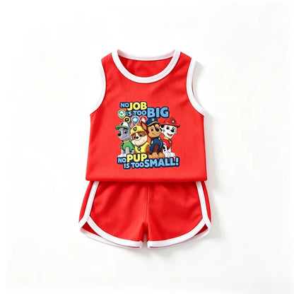 PAW Patrol Kids Sports Training Set - Breathable Mesh Sleeveless Soccer & Basketball 2-Piece Outfit