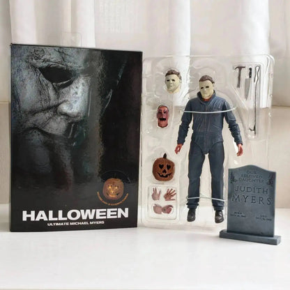 Michael Myers Horror Action Figure - Halloween Pumpkin Decor Toy Collectible Gift for Horror Fans