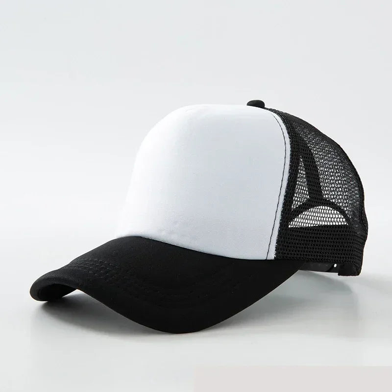 Custom Logo Trucker Hat - Adjustable Polyester Mesh Baseball Cap for Men & Women