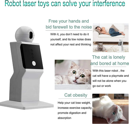ATUBAN Automatic Cat Laser Toy: Random Moving Interactive Red Dot Exercising Toy - Ideal for Indoor Cats, Kittens, and Dogs
