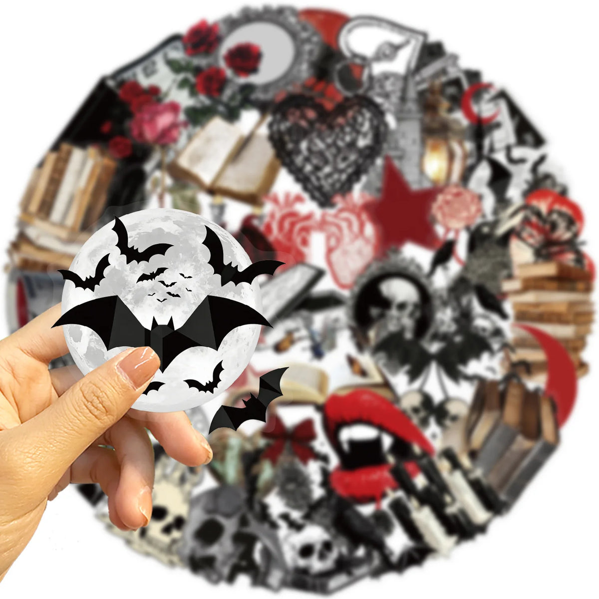 50-Piece Gothic Horror Stickers Set – Waterproof Spooky Decals for Phones, Helmets, Bikes, Laptops & Suitcases
