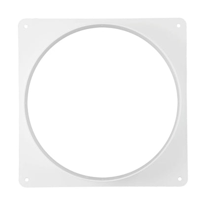 White Air Vent Duct Connector Flange – Straight Square Bottom Pipe for Easy Ventilation Duct Installation