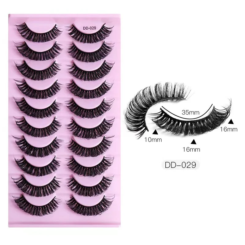 2/10 Pairs 3D Mink Strip False Eyelashes – Dramatic Fake Lash Extensions for Makeup