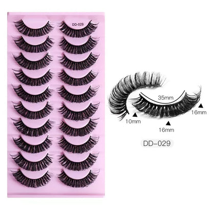 2/10 Pairs 3D Mink Strip False Eyelashes – Dramatic Fake Lash Extensions for Makeup