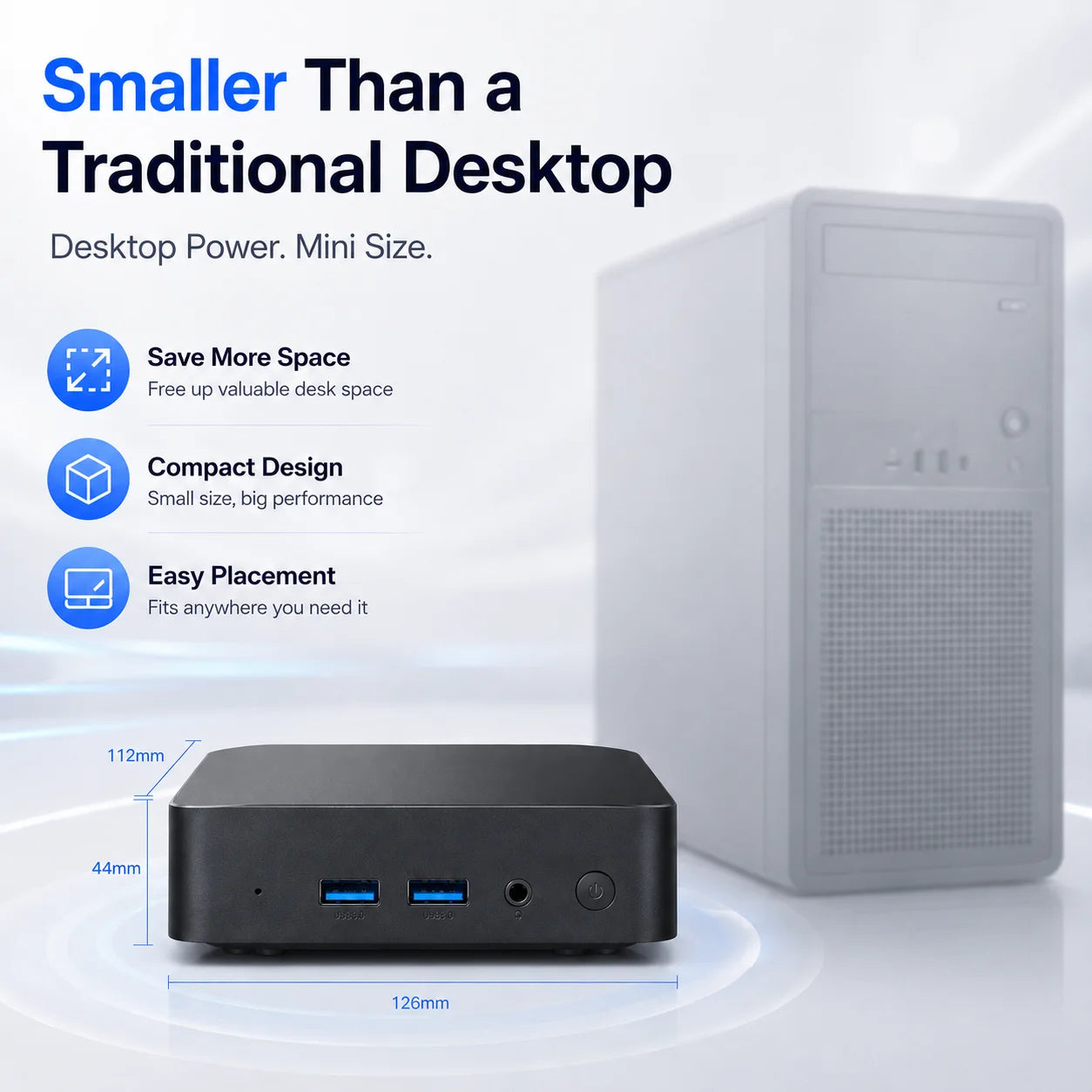 Mini PC Intel Core i9 Windows 11 Desktop - 16GB RAM 1TB SSD WiFi 6 4K for Home & Office