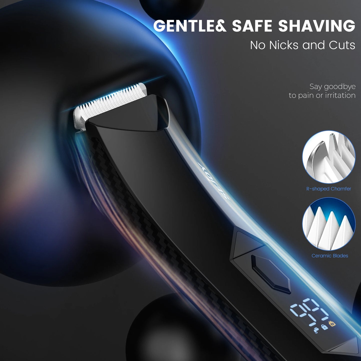 Sejoy Professional Men’s Hair Clippers – Electric Trimmer for Beard, Body, Groin & Pubic Hair Shaving