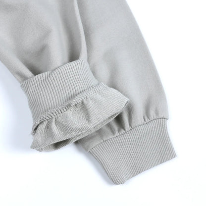 2PCS Kids Clothes Set for 1-7Y - Solid Cotton Pullover Sweatshirt & Pants, Long Sleeve Autumn Outfits for Boys & Girls