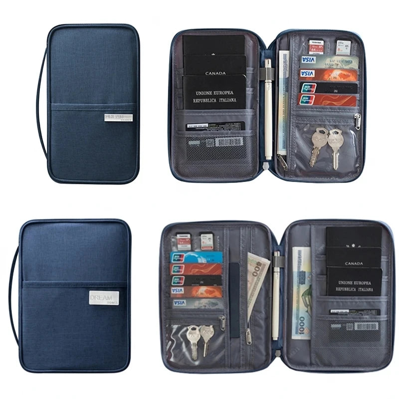 Family Passport Holder - Multi-Functional Document Organizer Case for Travel Accessories and Cardholder