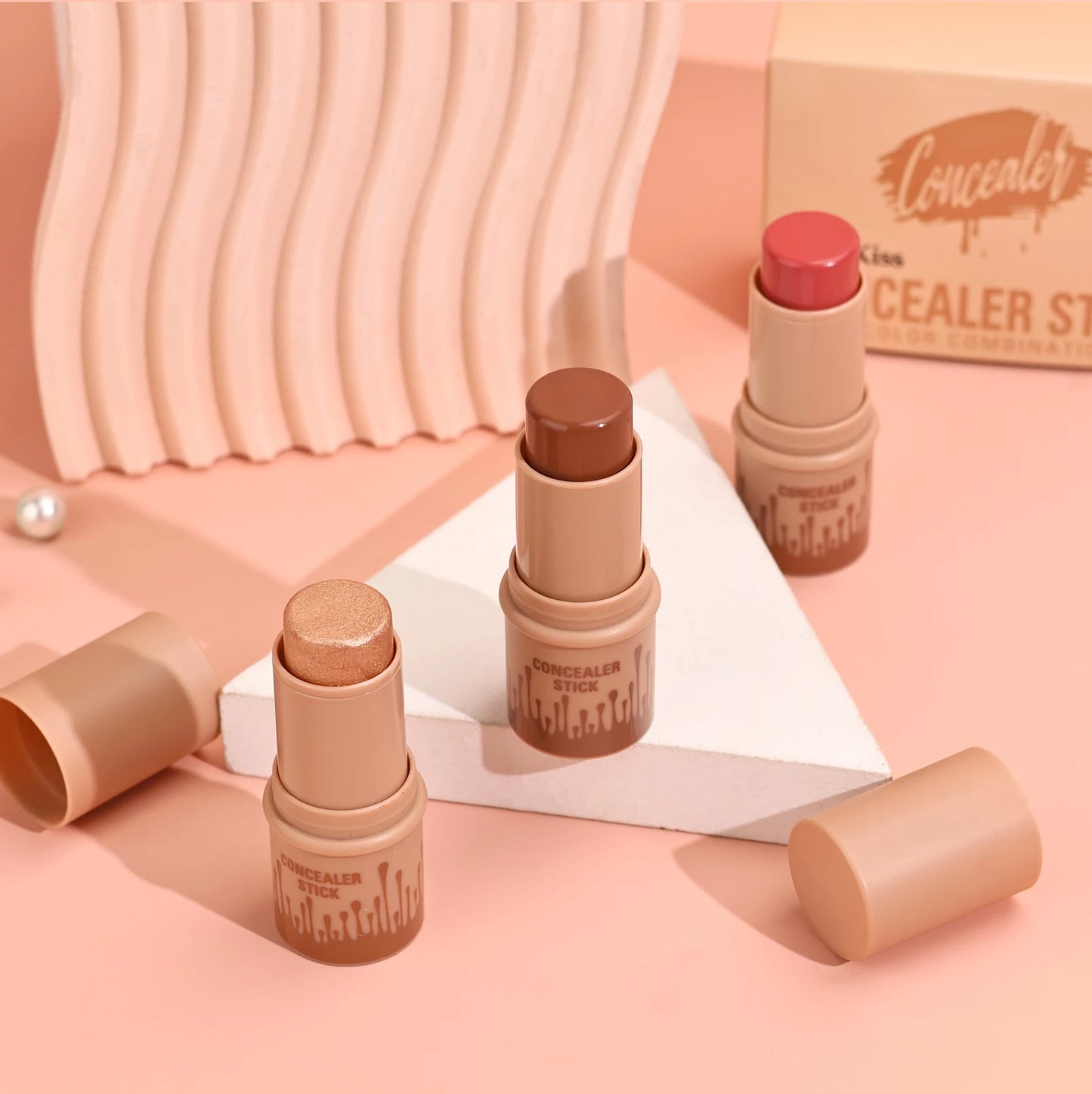 Contour Stick Set – Natural Matte Finish Highlighters & Shadow, Waterproof V-Face Shaping Contour Wand for Face Makeup