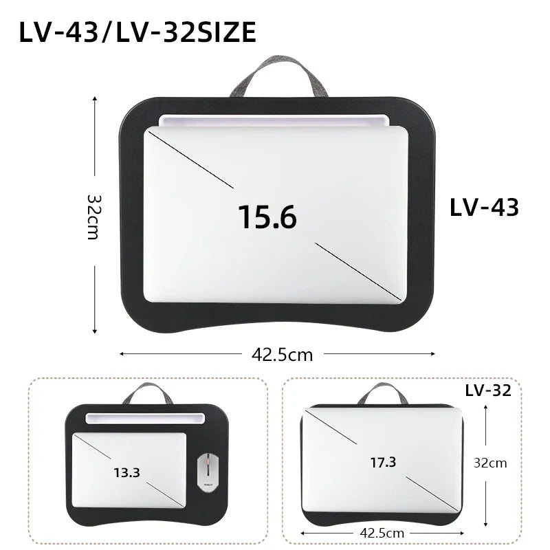 MUMUCC Multifunctional Laptop Desk - Cushioned Pillow Table with Foam Fill and Large Hard Mouse Pad