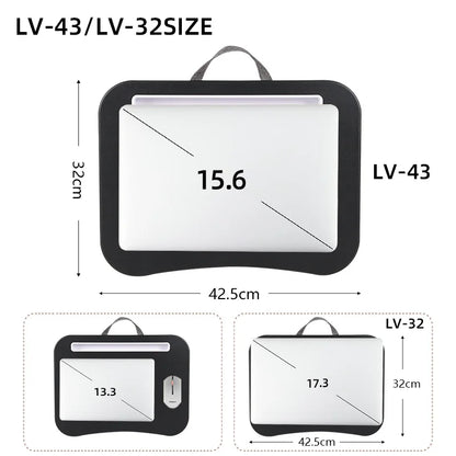 MUMUCC Multifunctional Laptop Desk - Cushioned Pillow Table with Foam Fill and Large Hard Mouse Pad