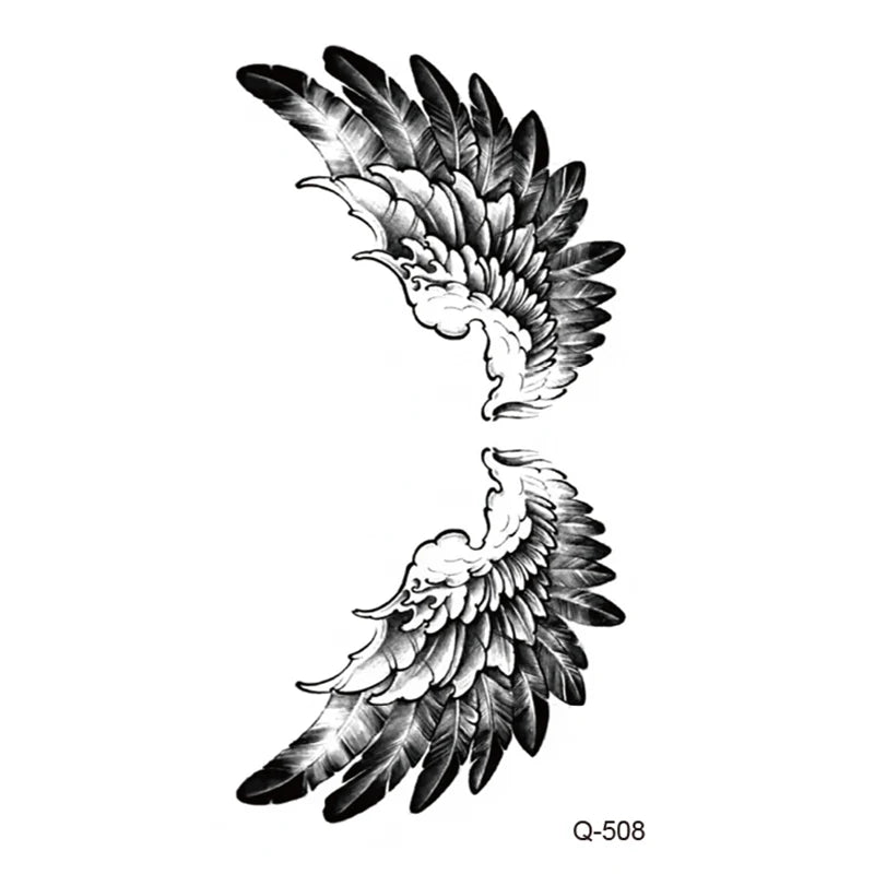 Waterproof Temporary Tattoo Stickers - Mini Black Rose, Butterfly, Arrow, Flower, Wings, Maori, and Snake Designs for Wrist and Neck