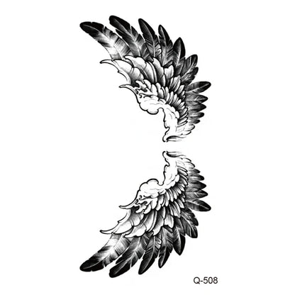 Waterproof Temporary Tattoo Stickers - Mini Black Rose, Butterfly, Arrow, Flower, Wings, Maori, and Snake Designs for Wrist and Neck