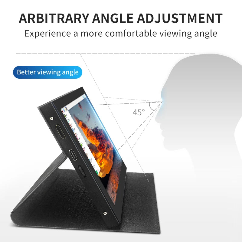 7 Inch IPS LCD Touch Screen – Mini HDMI-Compatible Display for Raspberry Pi 5/4, Windows PC, Game Console with Case Holder