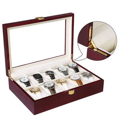 Luxury Wooden Watch Box — 1/2/3/5/6/10/12 Grid Organizer & Holder for Men’s and Women’s Watches, Jewelry Display