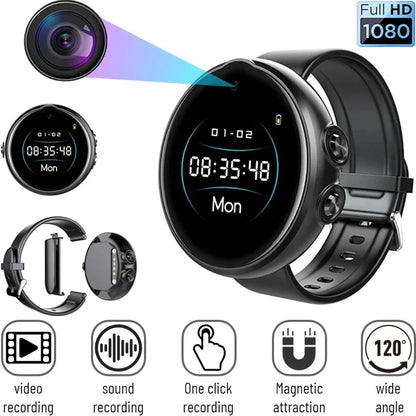 Mini Sports Watch Camera - 1080P HD Wearable Bracelet Camera with Voice Recorder and TF Card Support