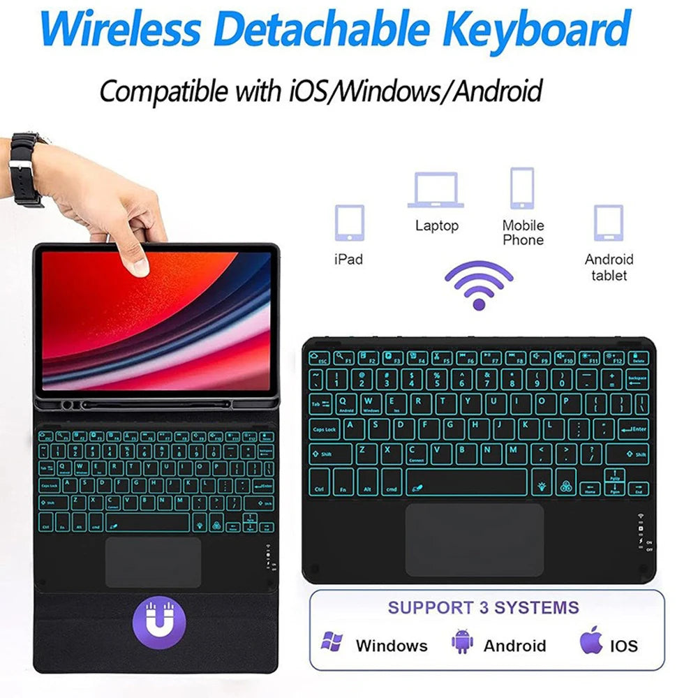 Lenovo Idea Tab 11" TB336FU/ZU Case with Wireless Bluetooth Removable Keyboard Cover
