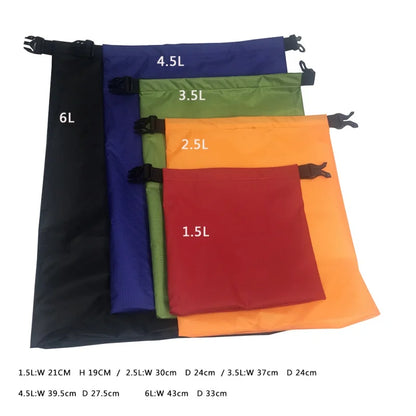5-Piece Waterproof Dry Bag Set - Outdoor Storage Sacks for Camping, Hiking, Swimming, Rafting & Kayaking