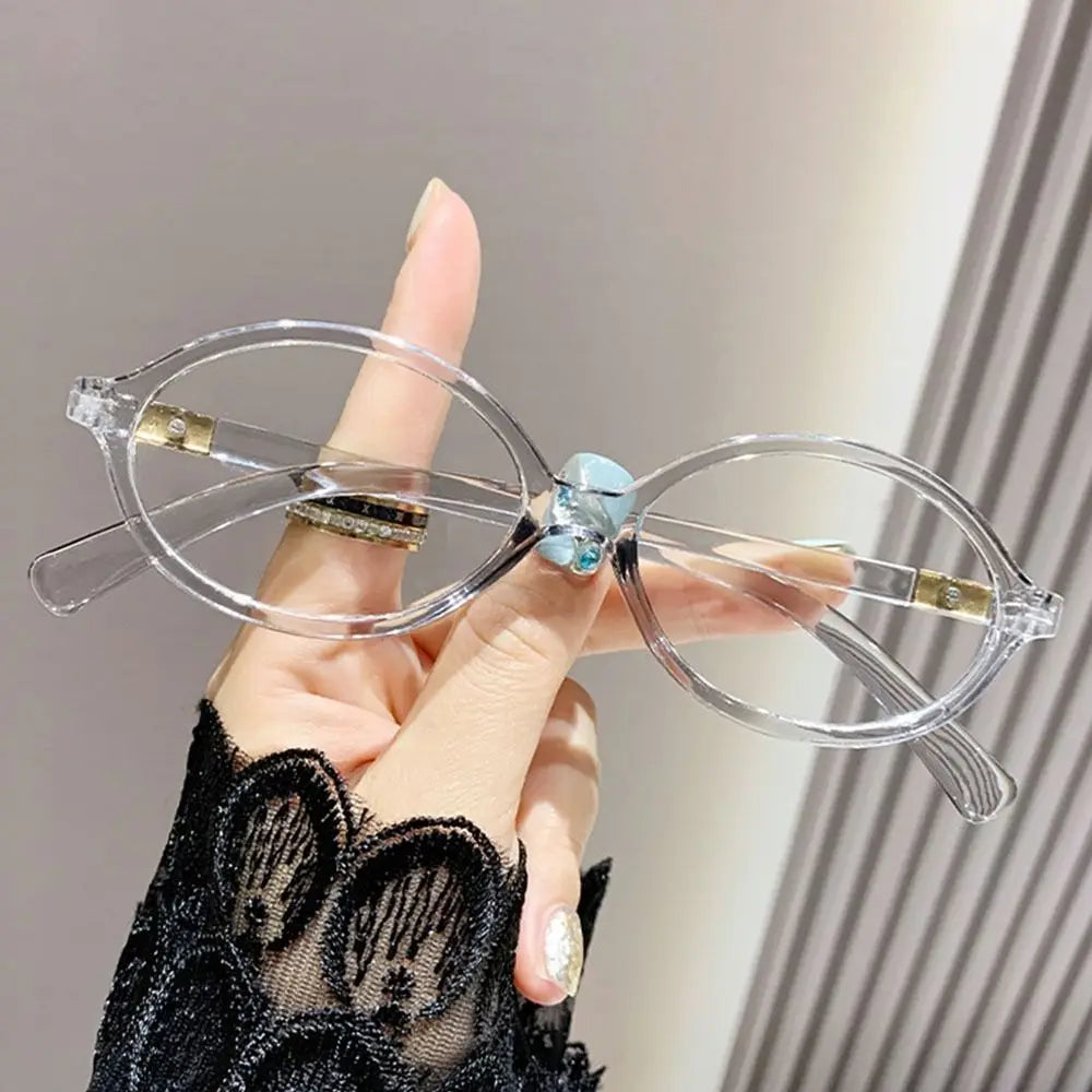 Y2K Retro Oval Frame Glasses for Women - Sweet & Cool Eyewear, Anti-Blue Light Reading & Computer Glasses