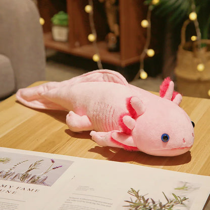 Kawaii Colorful Newt Plush Toy — 23-80cm Cute Axolotl Salamander Stuffed Animal, Fuzzy Long Pillow Cushion for Kids Gift