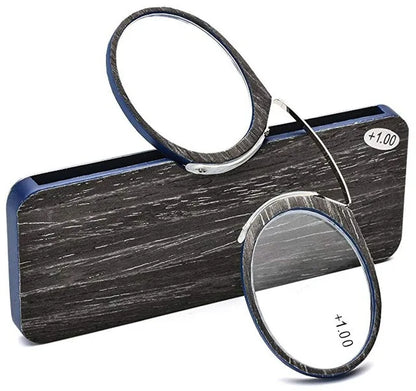 NONOR Magnifying Nose Clip Reading Glasses - Ultralight TR90 No Arm Portable Eyewear with Case +1.0 to +3.0 Lens