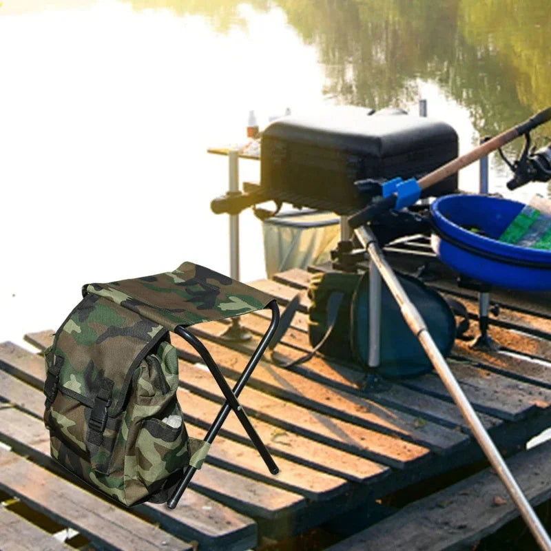 Camping Folding Chair – Lightweight Outdoor Fishing Stool, Portable Tourist Backpack Seat for Nature Hikes