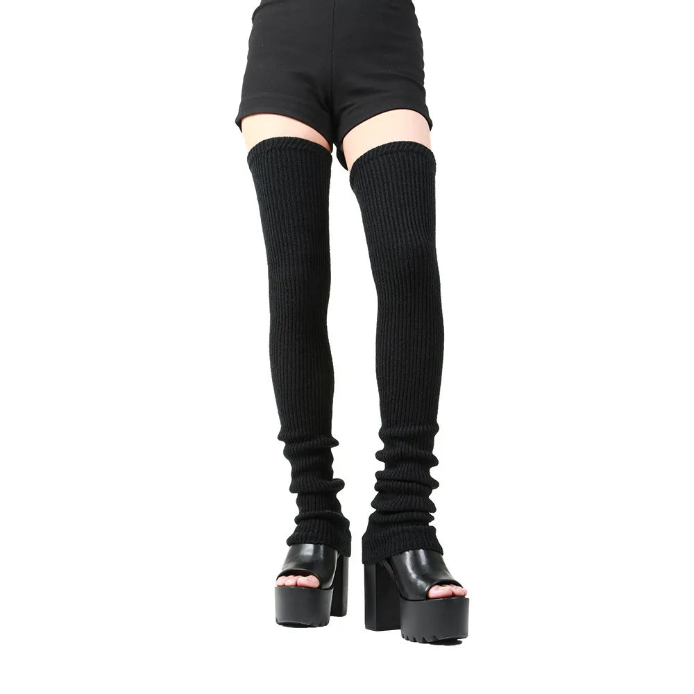 Anime Gothic Lolita Knee Socks – 90CM Cosplay Leg Warmers & Loose Knitted Socks for Women Maid Costume