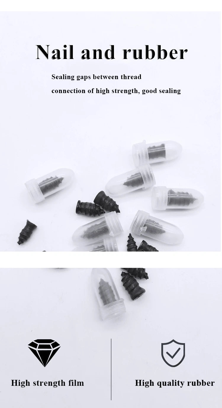 10/30PCS Car & Motorcycle Tyre Repair Nail Set – Universal Rubber Puncture Repair Tool for Truck, Scooter & Bike Tires