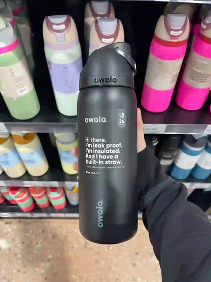 Owala Insulated Stainless Steel Water Bottle with Straw – BPA-Free Sports Bottle (24oz/32oz) for Travel