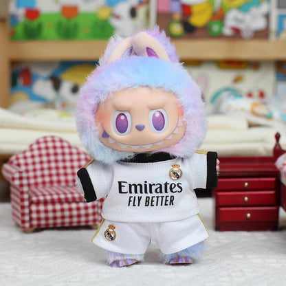 17cm Labubu Doll Clothing DIY Football Sportswear – Size 7 Vinyl Pendant Toy for Boys V1 V2 V3