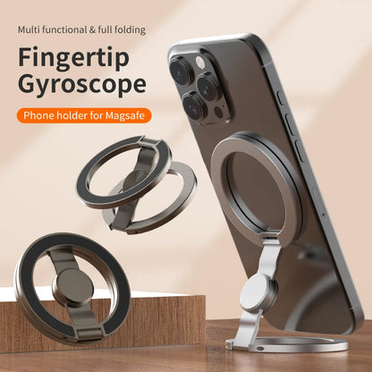 Foldable MagSafe iPhone Holder - 360° Rotating Magnetic Stand & Finger Grip for iPhone 17/16/15/14/13