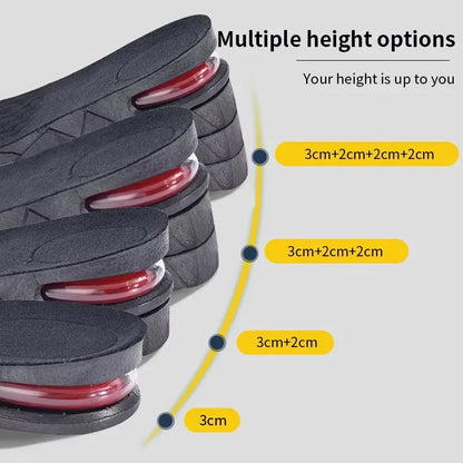 Height Increase Insoles with Air Cushion – Elevator Shoe Inserts for Men & Women, Adjustable 3-9cm Taller Footwear Lifts