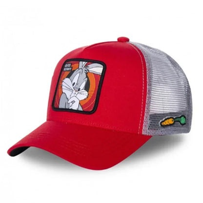 Anime Cartoon Snapback Cap - Cotton Mesh Trucker Hat for Men & Women Hip Hop Dad Style