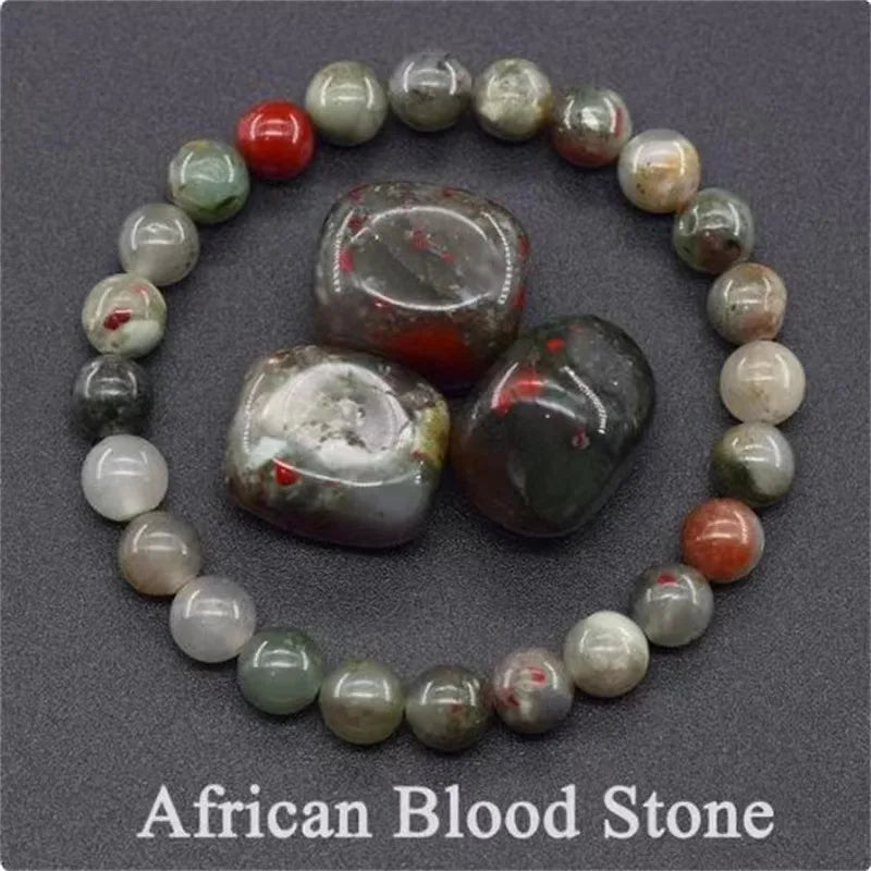 8MM Natural Epidote Zoisite & Lava Stone Bead Bracelet - Tiger Eye & Quartz Jewelry for Women
