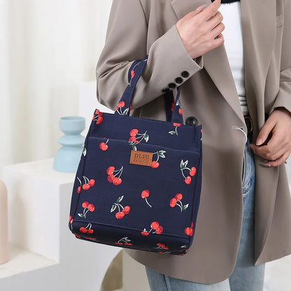 Fashionable Thickened Cotton Handbag — Large Capacity Tote, Mommy Bag, Lunch Box Storage Pouch, Commuter Handheld Bag