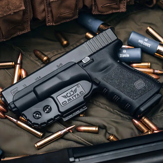 Ambidextrous IWB Gun Holster - Universal 9mm Concealed Inside Waistband Carry for Glock 17 19 26 Tactical Pistols